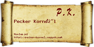 Pecker Kornél névjegykártya